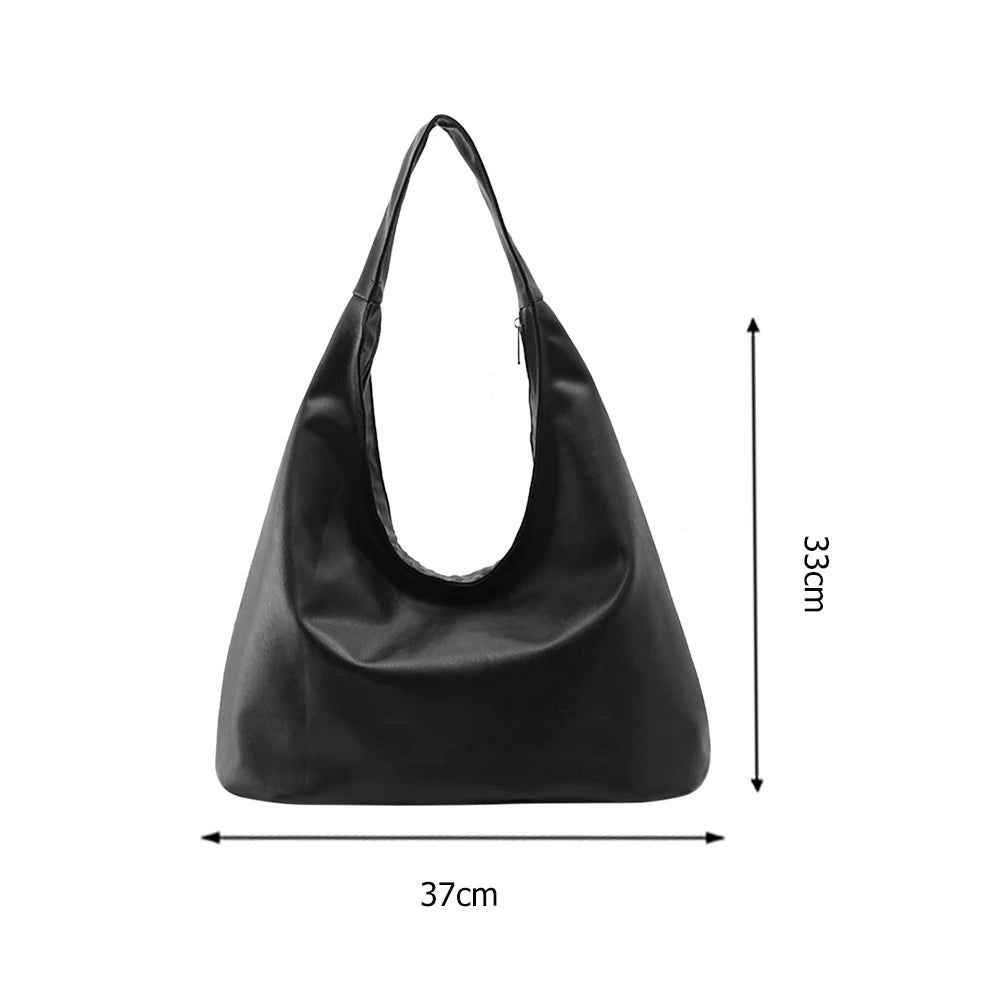 Women Leather Hobo Bag Fashion Large Tote Handbag Versatile Satchel Bag Soft Shoulder Bag Daily Dating Purse