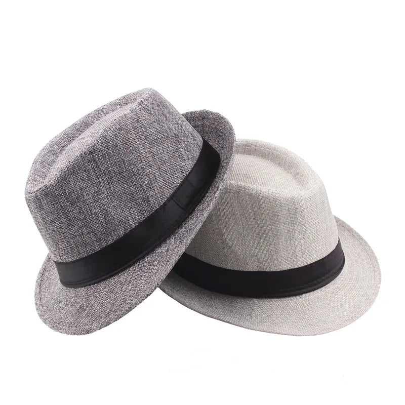 Chapeau de paille à large bord tendance pour hommes et femmes, couleur unie, Fedoras, Jazz, casquette de soleil, extérieur, décontracté, Panama, chapeaux de cowboy