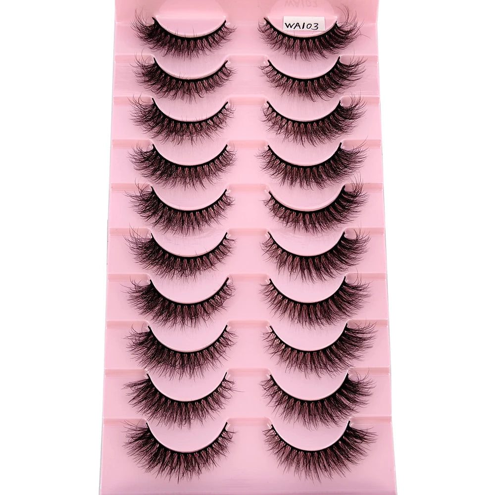 HBZGTLAD New 10 Pairs Natural False Eyelashes Fake Lashes Long Makeup 3d Mink Lashes Extension Eyelash Mink Eyelashes for Beauty