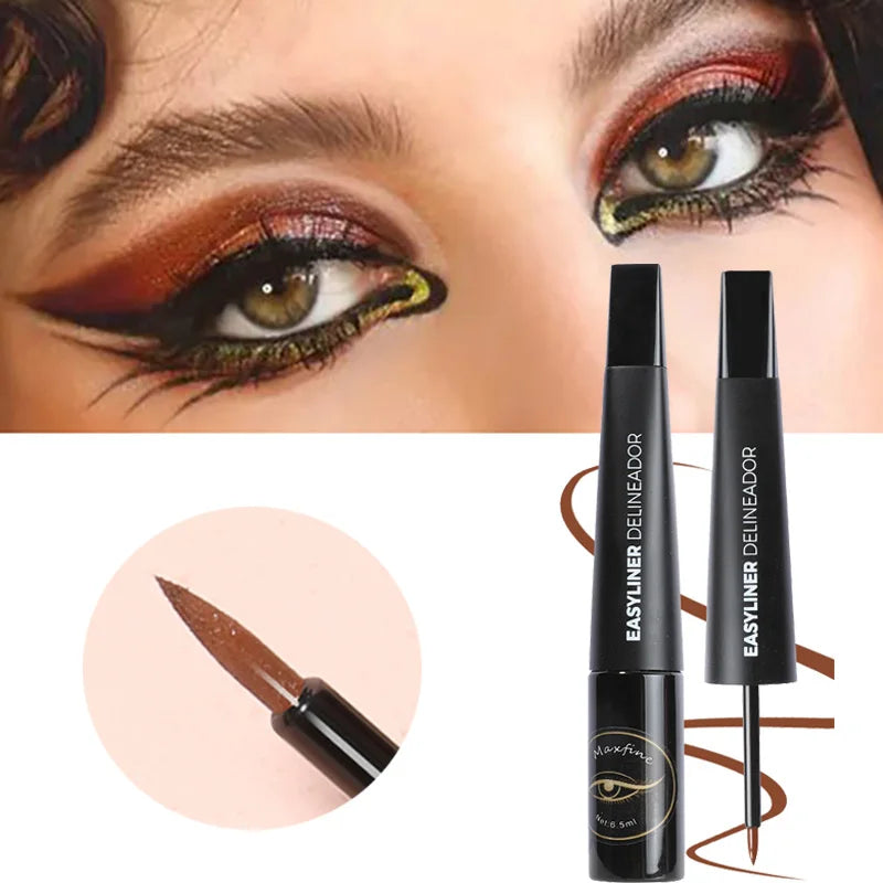 Matte Black Waterproof Liquid Eyeliner Pencil Sweatproof Quick Dry Easy To Wear High Pigment Brown Eye Liner Pen Eye Makeup Tool