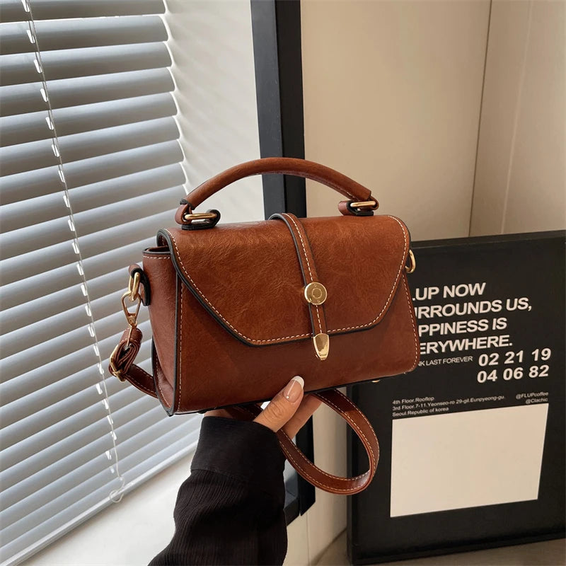 New High Quality Cowhide Women's Handbag Fashionable Casual Female Shoulder Bags Luxury Designer Girls Diagonal Straddle Bag Sac