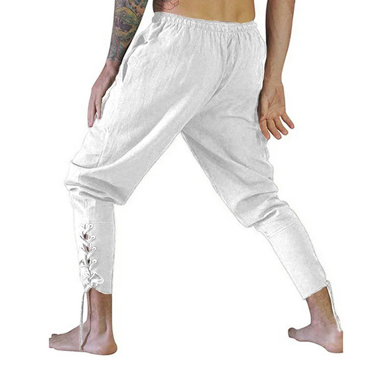 Pantalon de pirate Viking Costume pour hommes Pantalon médiéval Renaissance Short à cordon Costume d'Halloween Cosplay adulte