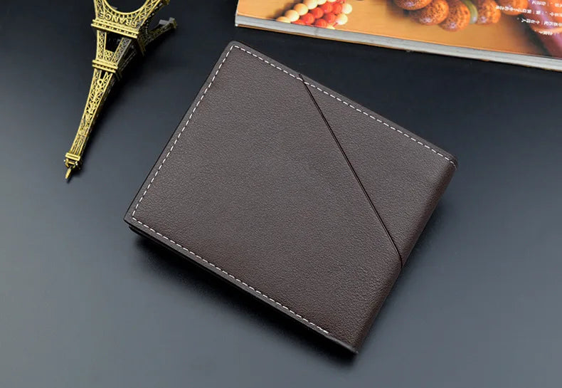 New Men's Wallet Money Bag PU Leather Business Short Wallet Vintage Soft Purse Multi-card Holder Portefeuille Homme Billetera