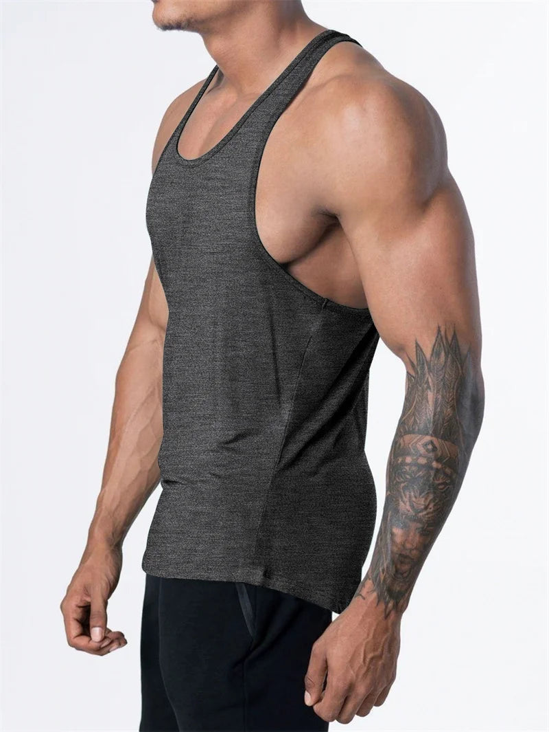 Men's Sports Fitness Tank Top Summer GYM Training  Undershirt Running Basketball Quick Drying Breathable loose Tank Top men tops