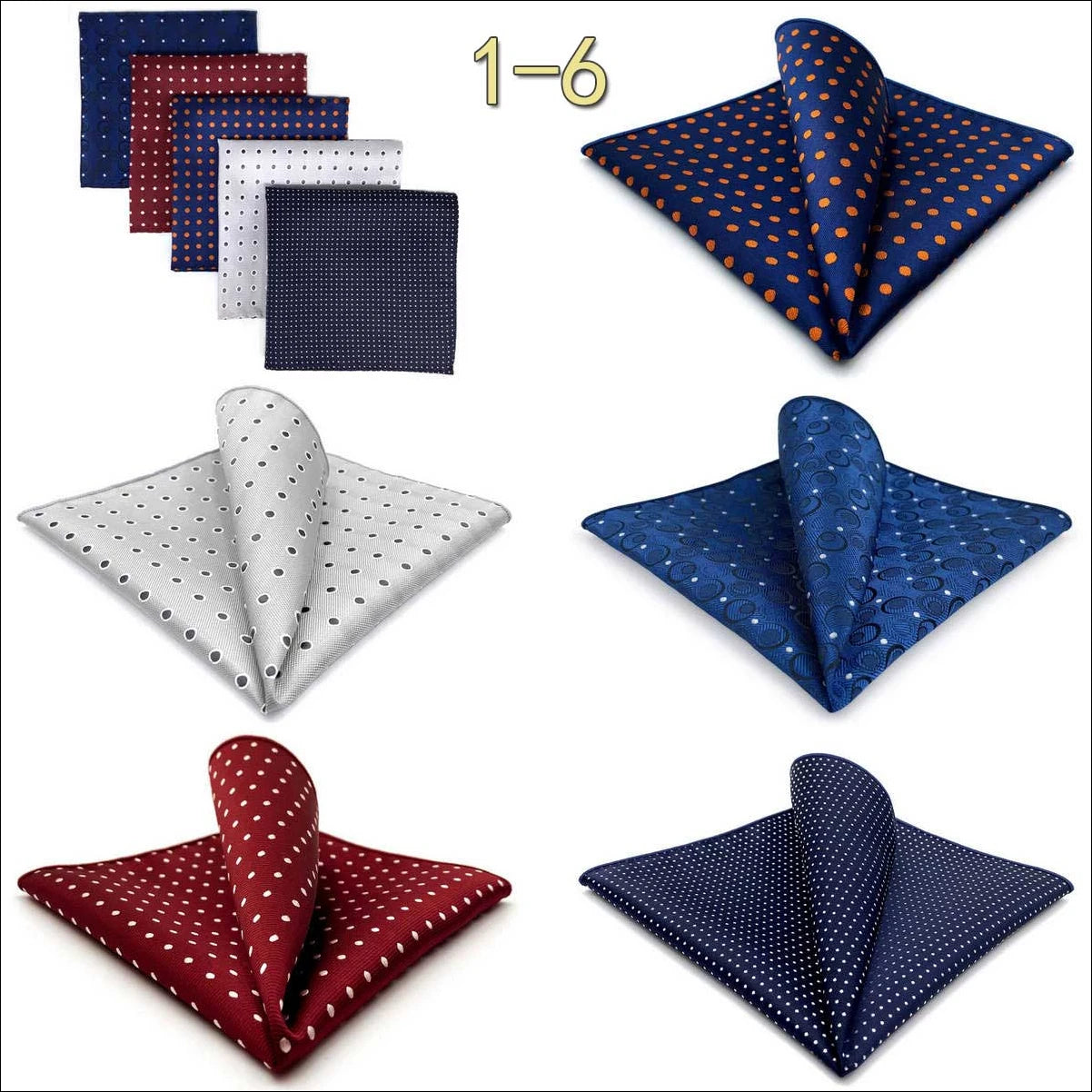 5 Pieces Mens Pocket Squares Wedding Handkerchiefs Set Fashion Formal Bundle Luxury Unique