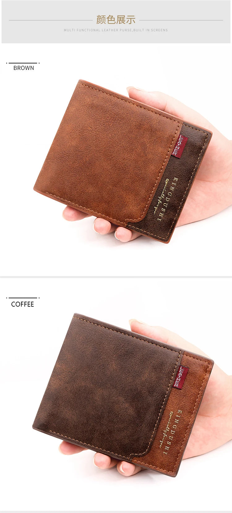 Free Name Customized Men Wallets New Short Luxury Card Holder Small Mens Clutch Wallet PU Leather Coin Pocket Zipper Male Purses