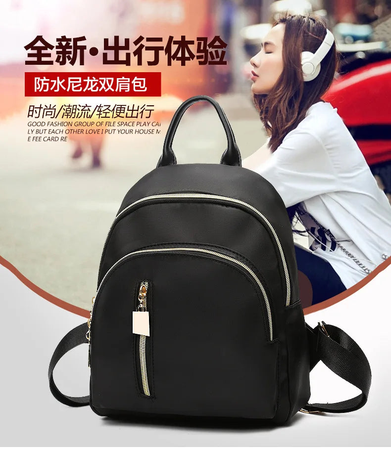 Women New Waterproof Oxford Backpack Girls Casual Black Nylon School Bags High Quality Travel Tote Backpack Shoulder Bag