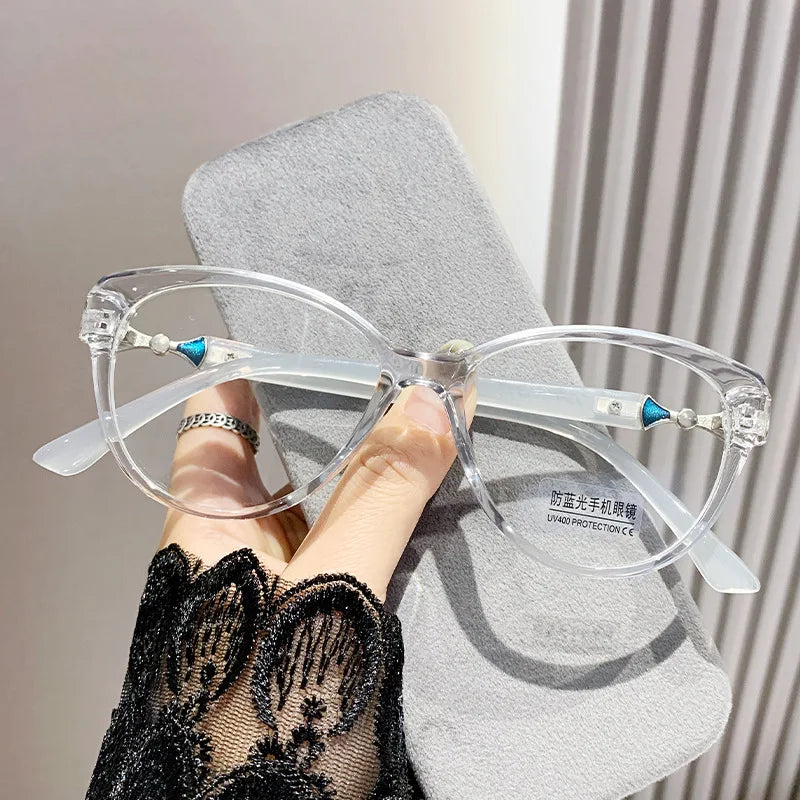 2024 New 3 in 1 Progressive Multifocal Reading Glasses Fashion Women Anti-blue Eyeglasses Easy To Look Far and Near -1.0 To +4.0