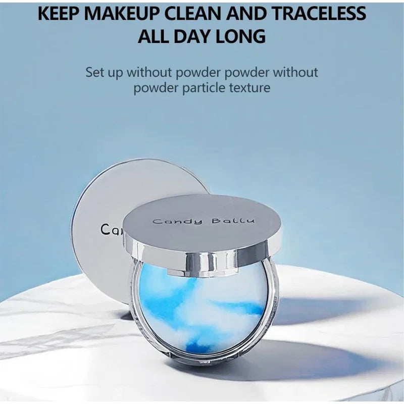 Blue Sky Setting Powder Cake Natural Long-Lasting Oil Control Face Foundation Waterproof Matte Compact  Loose Powder Makeup