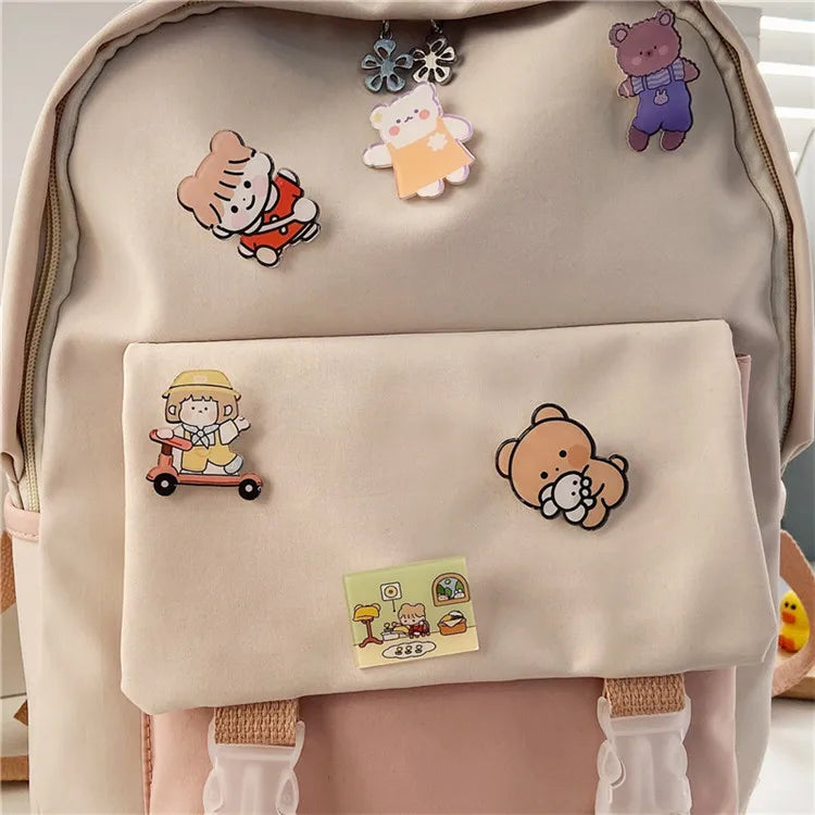 New Female Backpacks Women Cartoon High Capacity Nylon Waterproof College Backpack Trendy Women Laptop Girl Travel School Bags