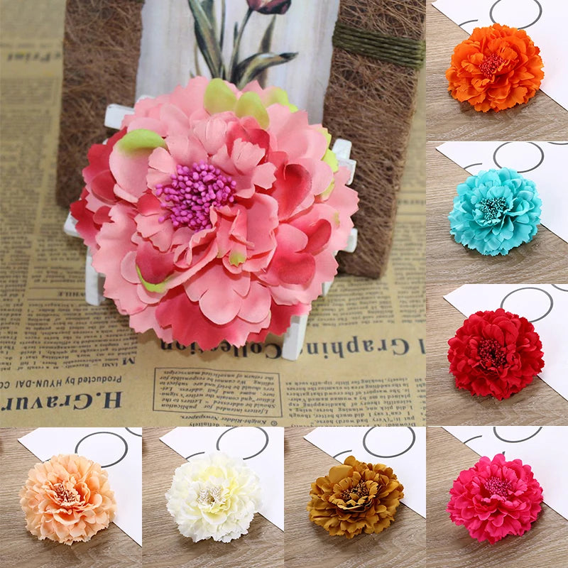 Flamenco Flowers For Hair DIY Headdress For Bridal Flocking Cloth Red Rose Flower Hairpin Hair Clip Party Hair Accessories