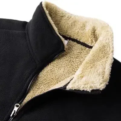 Men's Autumn Winter Fleece Warm Double-sided Outdoor Sports Vest Jacket Casual Style Shoulder Clip-on Sweater