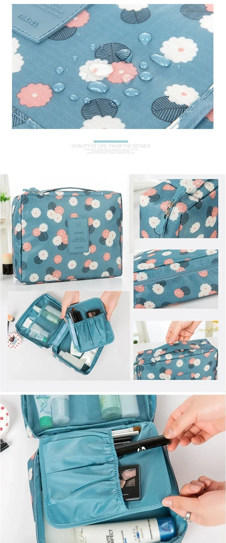 High Capacity Outdoor Girl Makeup Bag Women Cosmetic Bag Toiletries Organizer Waterproof Female Storage Make up Cases