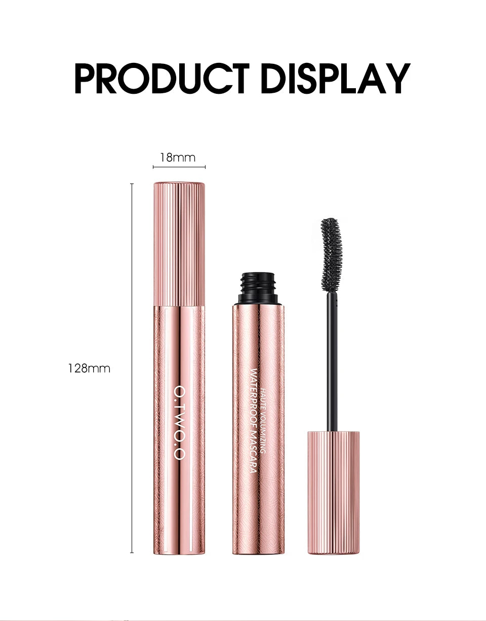 Mascara O.TWO.O 4D Waterproof Extra Volume Longue tenue Hyper-Curl Allongement des cils Cils non baveux Mascara Noir