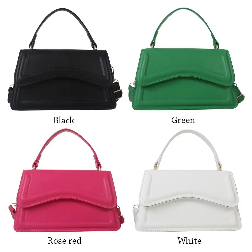 Fashion PU Leather Messenger Shoulder Bag Ladies Solid Color Handbags Leisure Stylish Crossbody Bags For Women Shoulder Bag