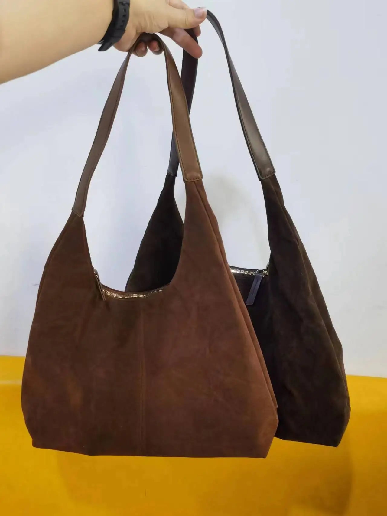 Retro Soft Suede Bag For Women 2023 New Autumn/winter Popular Large Capacity Shoulder Bag Bucket Bag