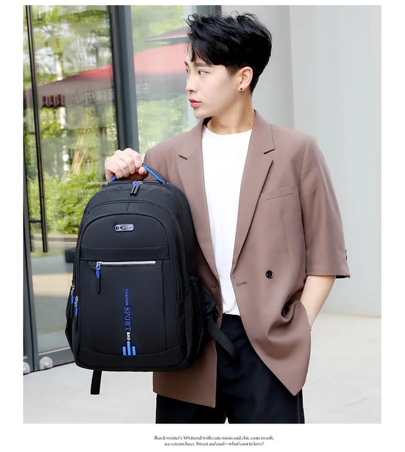 Men's Backpacks Oxford Waterproof Rucksack Business Computer Bag Casual Backpack Senior High School Student Schoolbag Large Capa