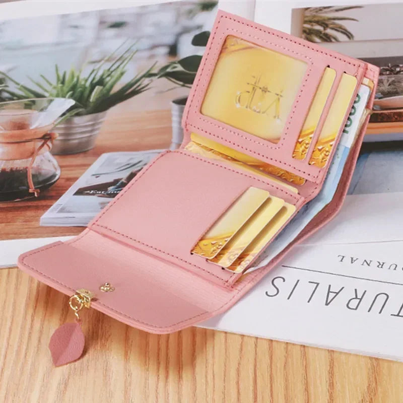 Fashion Short Women Wallet PU Leather Women Luxury Tassels Wallet Hasp Small Wallet Trend Coin Purse Ladies Card Holder Monedero