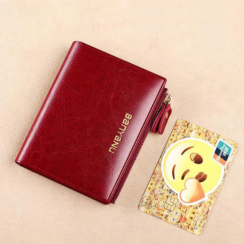 Anti RFID Woman Small Genuine Leather Purse 2024 New Design Ultra Thin Coin Wallet for Women Fashion Gifts