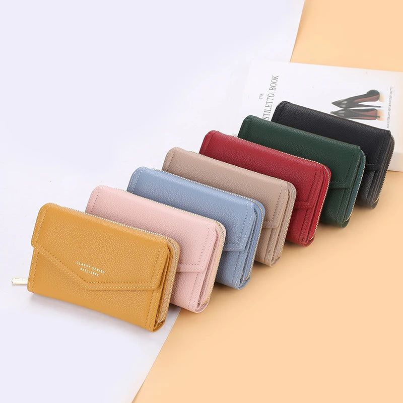 Baellerry Women Wallets Fashion Medium Women's Leather Wallet Top Quality Card Holder Black Coin Purses Green Wallets for Women