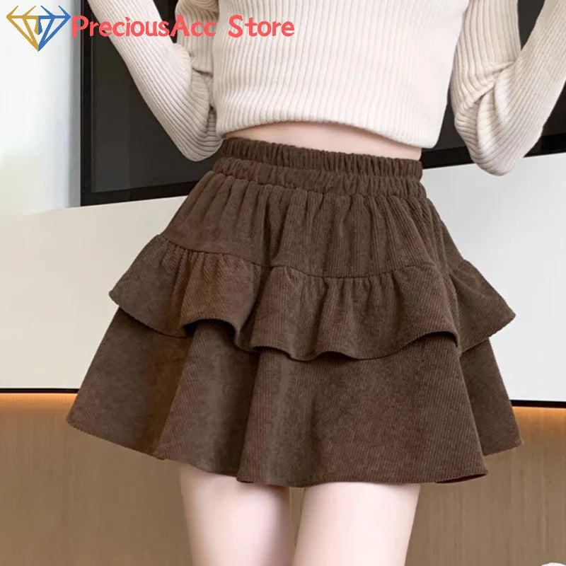 High Waisted Short Skirt Half Body Spring And Autumn Women's Cake Skirt 2024 New A-line Skirts Fashionable Pleated Skirts