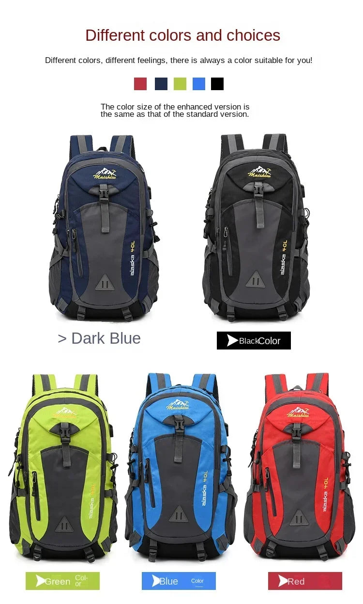 Weysfor 40L Waterproof Men Backpack Travel Pack Sports Bag Pack Outdoor Mountaineering Hiking Climbing Camping Backpack for Male