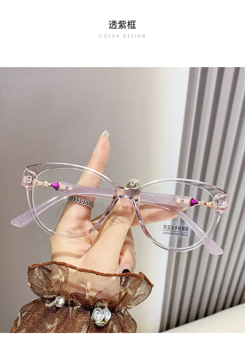 2024 New 3 in 1 Progressive Multifocal Reading Glasses Fashion Women Anti-blue Eyeglasses Easy To Look Far and Near -1.0 To +4.0