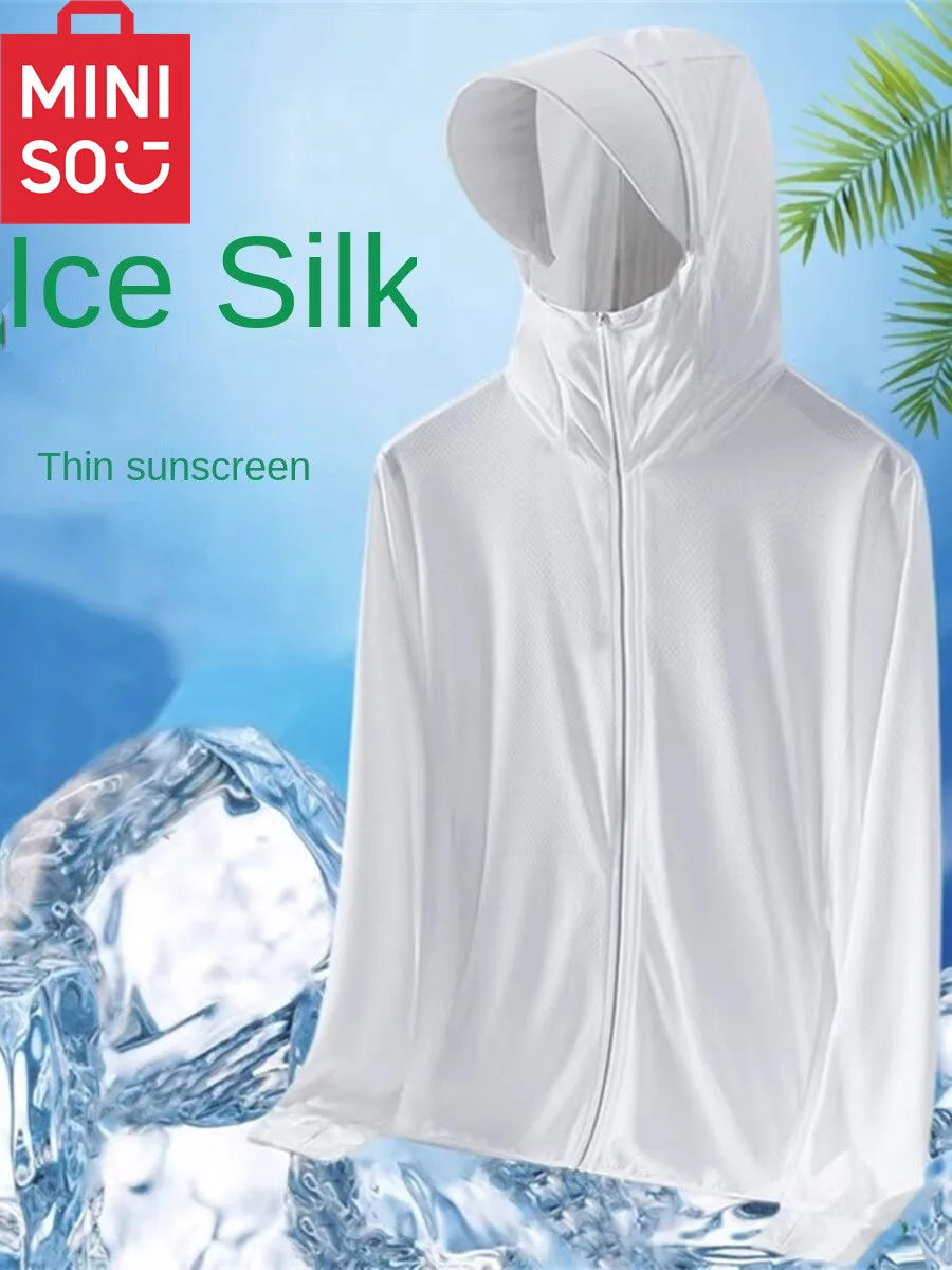 MINISO Sports Ice Silk Cool Sunscreen Clothes for Men and Women Summer New UV resistant Lightweight Outdoor Fishing Quick drying