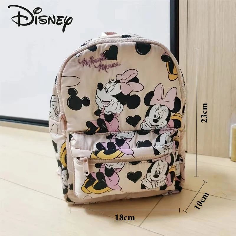 Sac à dos tendance Disney Mickey Mouse pour femme, cartable en toile Minnie, grande capacité, pour filles