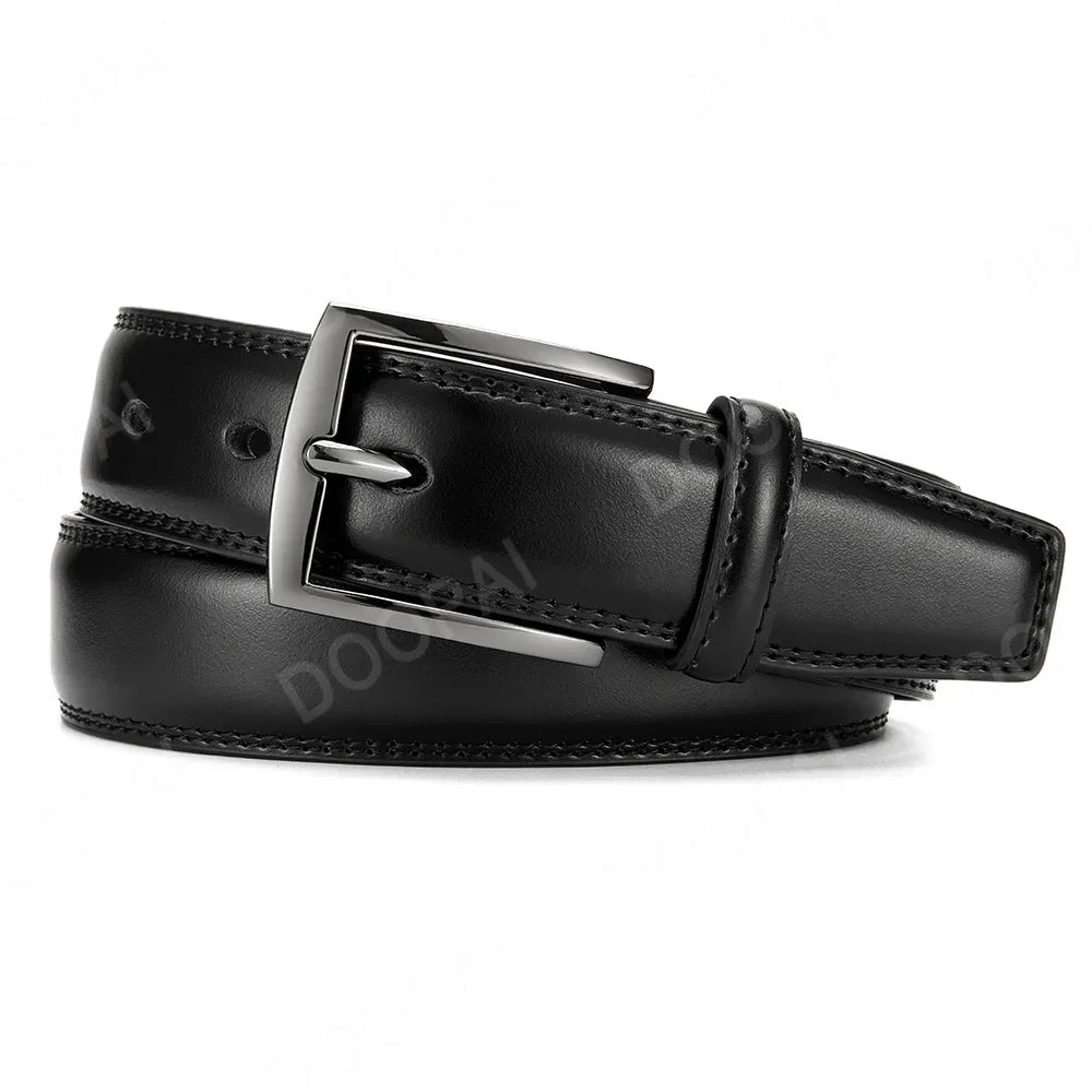 Men Belts High Quality Genuine Leather LONG Large Pin Buckle Metal Automatic Buckle Male Belts Strap Male