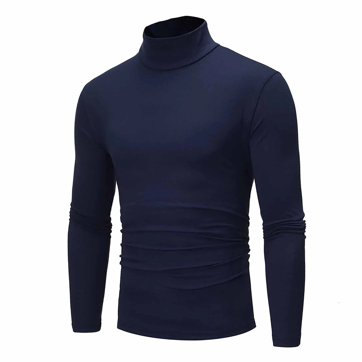 Pull en coton pour homme de haute qualité, pull en coton pour homme, col mi-haut, doux et chaud, tricoté, coupe slim