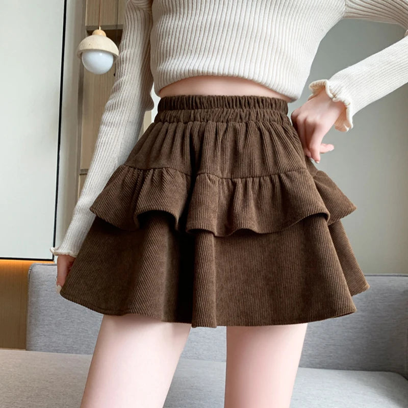 High Waisted Short Skirt Half Body Spring And Autumn Women's Cake Skirt 2024 New A-line Skirts Fashionable Pleated Skirts