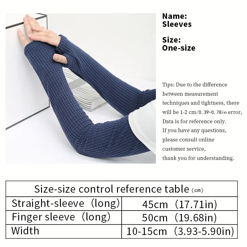 Windproof warm sleeve elbow joint arm cover four seasons leisure air conditioning room warm women's long gloves cold fake sleeve