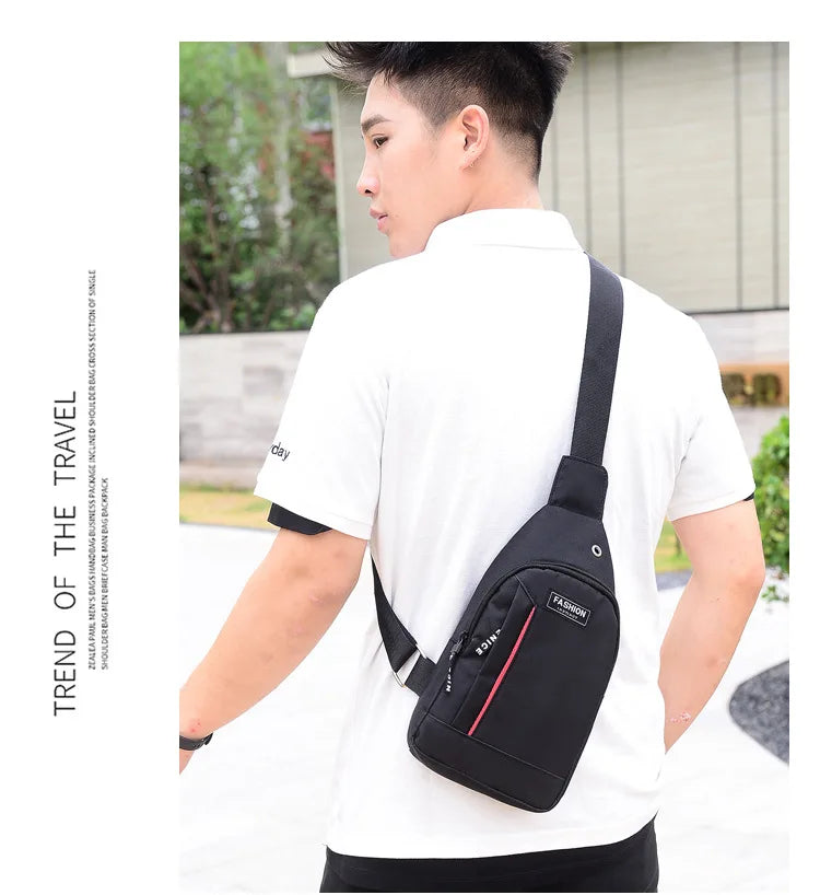 Men Fashion Multifunction Shoulder Bag Crossbody Bag On Shoulder Travel Sling Bag Pack Messenger Pack Chest Bag For Male