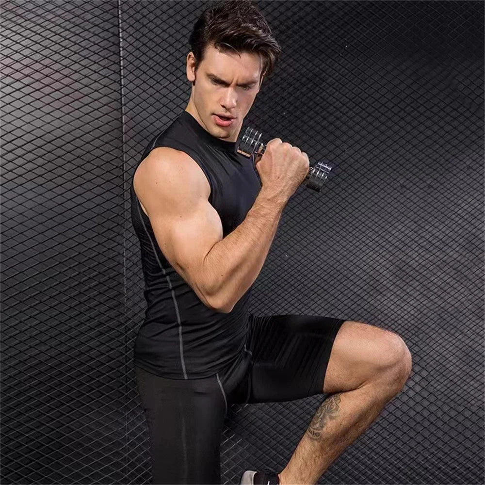 Men's Fitness Basketball Tank Top Men's Fitness T-shirt Quick Dry Compression Sleeveless T-shirt Fitness Tank Top Men's Clothing