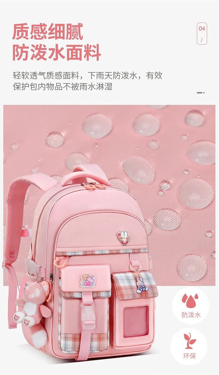 New Type of Lightweight Backpack Primary School Girls Children's Backpack Large Capacity Spine Protection Wholesale Waterproof