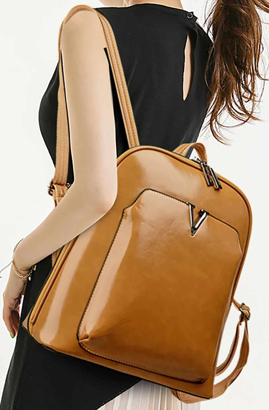 2024 Women Leather Backpacks High Quality Female Vintage Backpacks For Girls New High Capacity Travel Backpack Ladies Sac A Dos