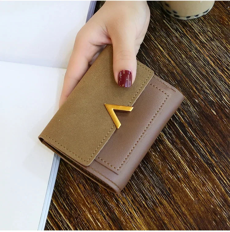 Leather New Women Purse Small Short Leather Wallet Luxury Brand Mini Female Fashion Wallets And Purse Credit Card Holder