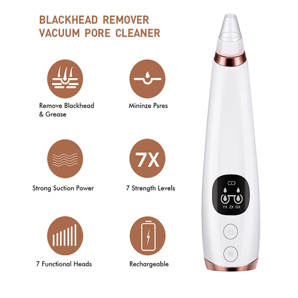 Electric Blackhead Remover Vacuum Acne Cleaner Black Spots Removal Facial Deep Cleansing Pore Cleaner Machine Skin Care Tools