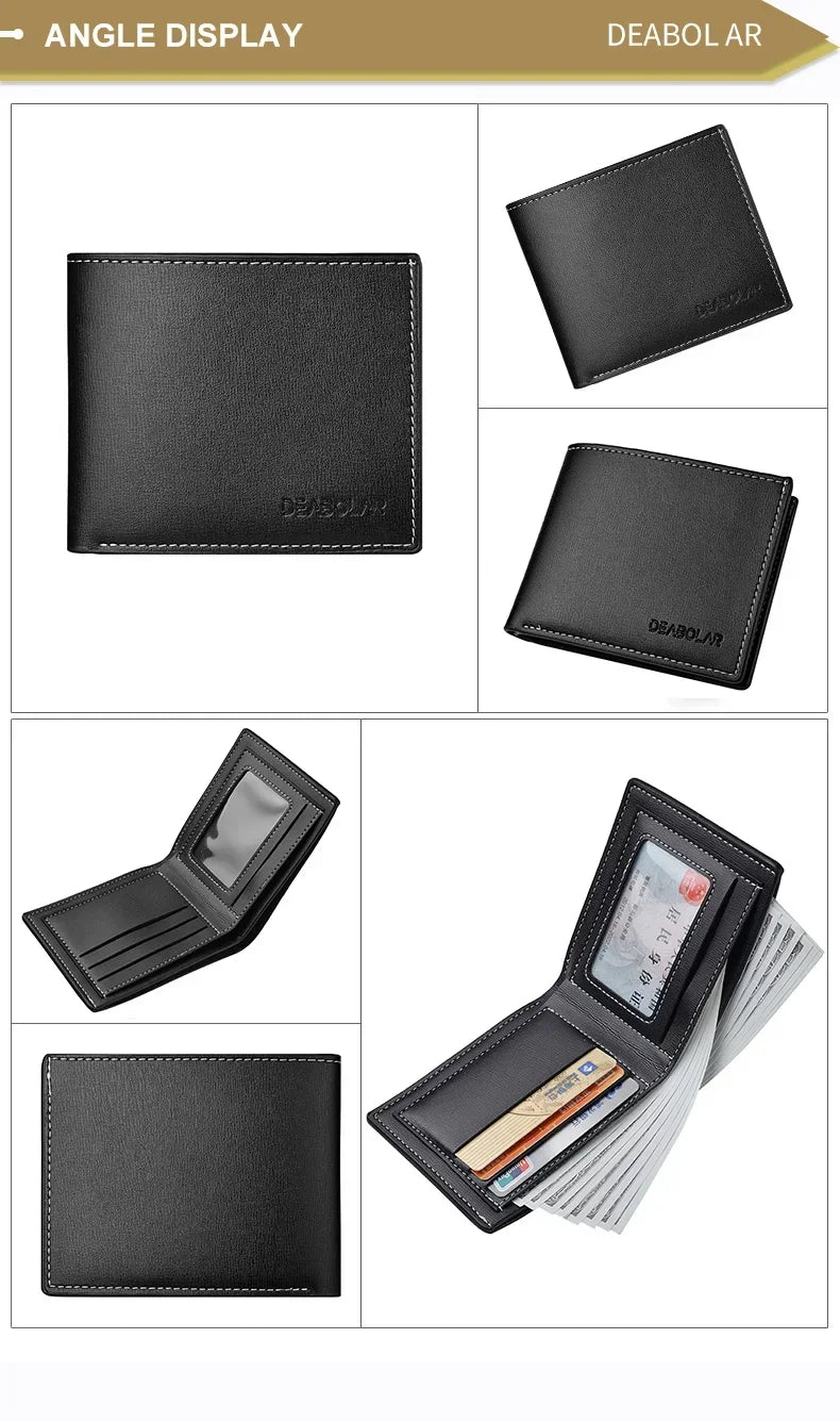 New Pu Leather Men Short Wallet Thin Style Folding Young Men Credit Card Holder Wallet Men Multi-slot Newly Designed Purses