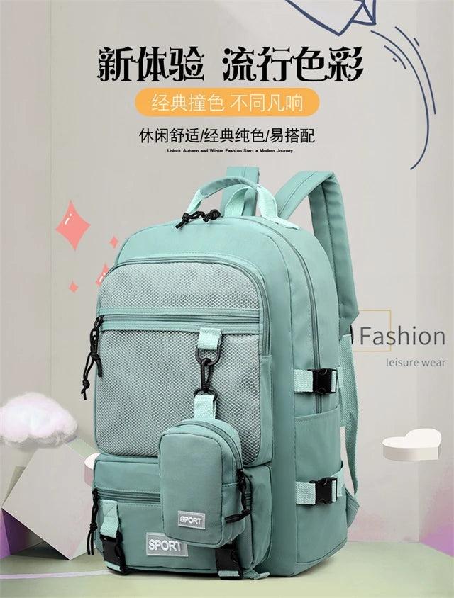 Hot Selling Solid Color Multi Kinetic Oxford Women's Backpack 2024 New Business Travel Sports High-capacity Men's Backpack