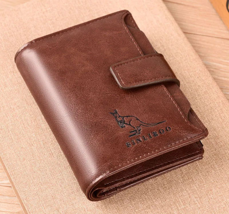 Leather Men's Wallet Luxury Short RFID Card Holder for Men Zipper Coin Purse Portable Male Wallets Billfold