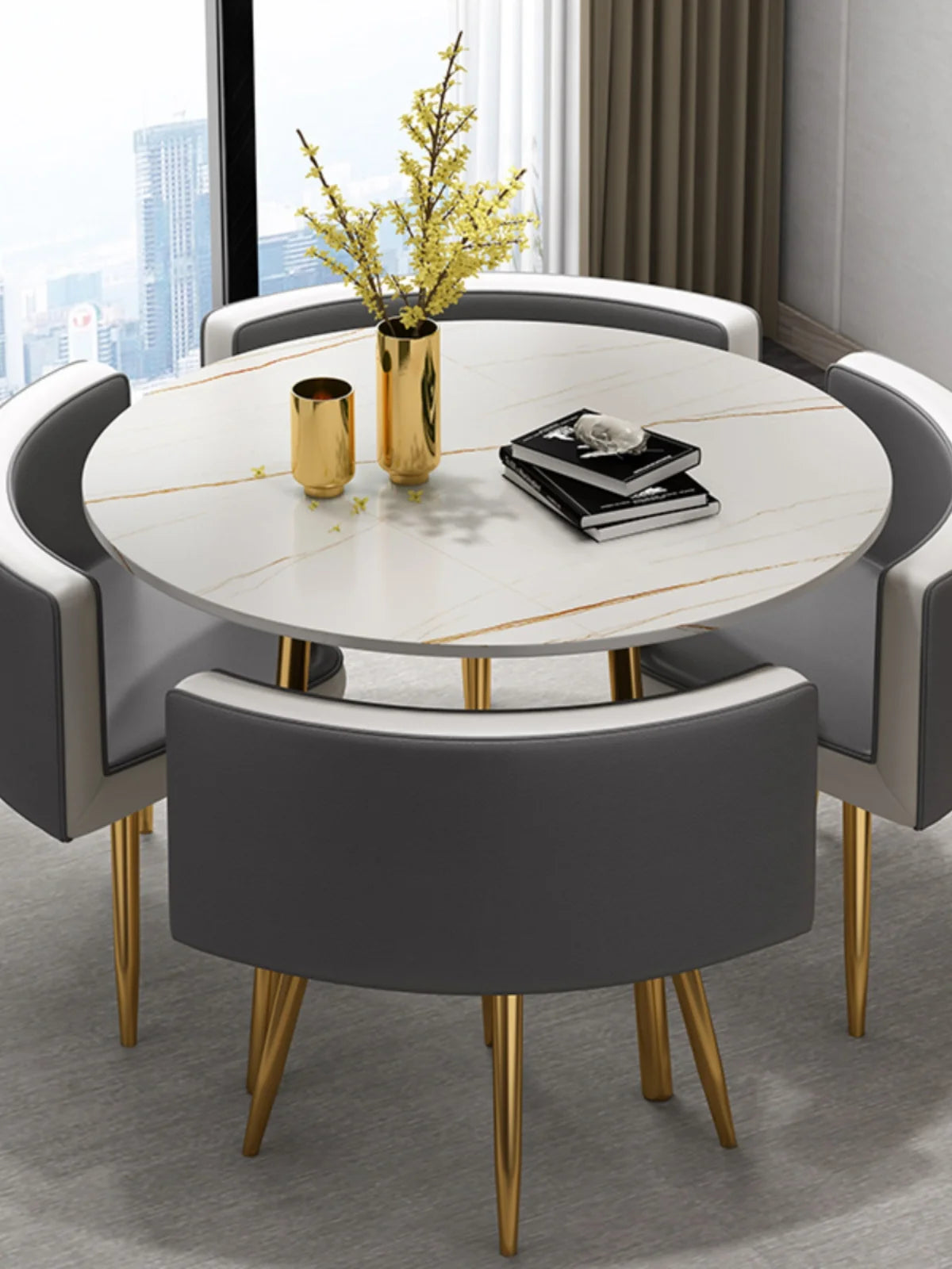 Nordic Lounge Dining Room Sets Luxury Apartment Simple Mobile Dining Room Sets Accent Modern Esstisch Minimalist Furnitures