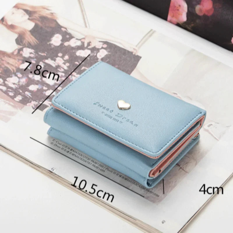 New Fashion Purse Female Short Version of Students Fresh Folding Mini Metal Wallet Cute Purse Lady Coin Purse for Female Lovely