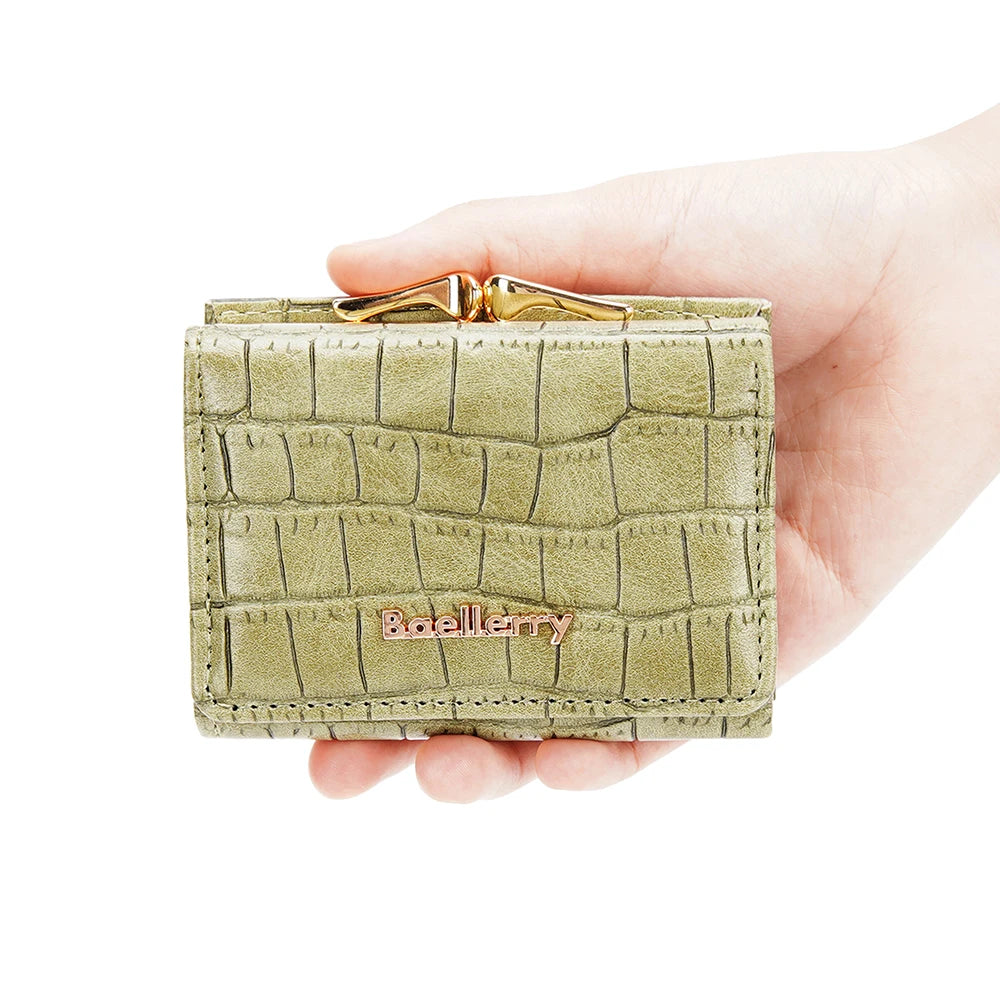 Baellerry New Women Short Wallet Brand Card Holder Simple Coin Pocket High Quality Female Purse Crocodile Pattern Women's Wallet