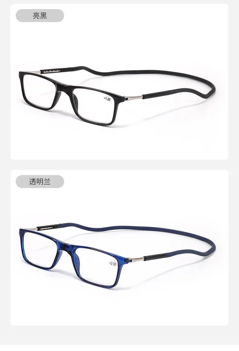 Portable Magnetic Hanging Neck Presbyopia Glasses Magnetic Folding Presbyopia Glasses Scalable Lens Legs