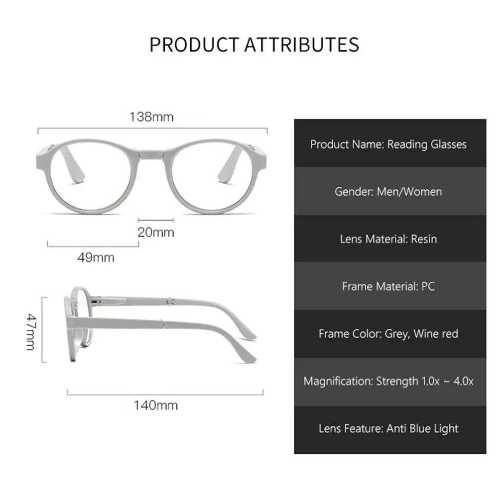 Lunettes de lecture design MINI tendance pour hommes et femmes, petites lunettes pliantes, monture en métal noir, avec boîte d'origine, portables