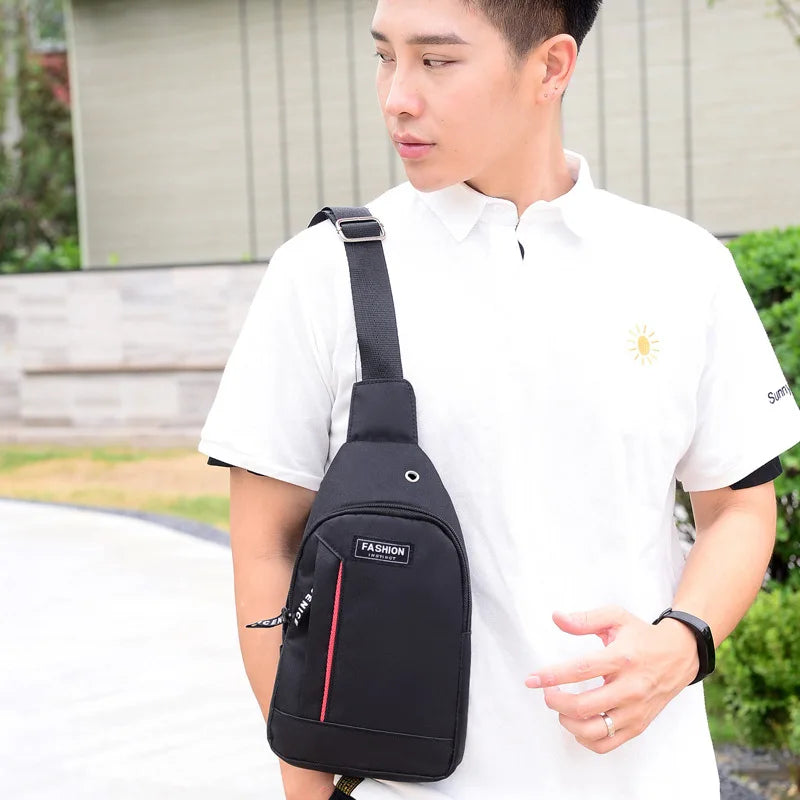 Men Fashion Multifunction Shoulder Bag Crossbody Bag On Shoulder Travel Sling Bag Pack Messenger Pack Chest Bag For Male