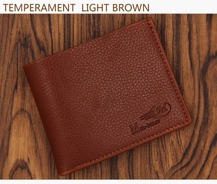 Short Men Wallets High Quality Slim Card Holder Coin Pocket Name Customized Male Wallet Brand Photo Holder New Small Men Purses