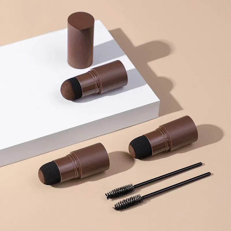 Rehausseurs de sourcils Tête réutilisable Poudre à sourcils Pochoir Maquillage Bâton d'ombre Une étape Façonnage Longue durée Décorer la ligne des cheveux